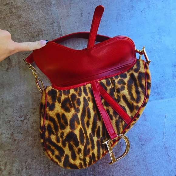 *SOLD**Dior Saddle Bag in Leopard Print Pony Hair - Picture 9 of 13